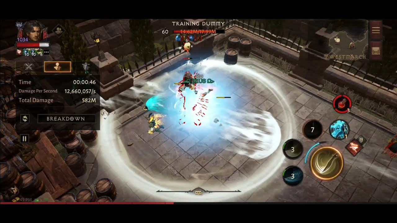 Diablo Immortal | Tempest Dps/ Dungeon/ Raid Build | 2.7k reso | 742M Dmg : 1min