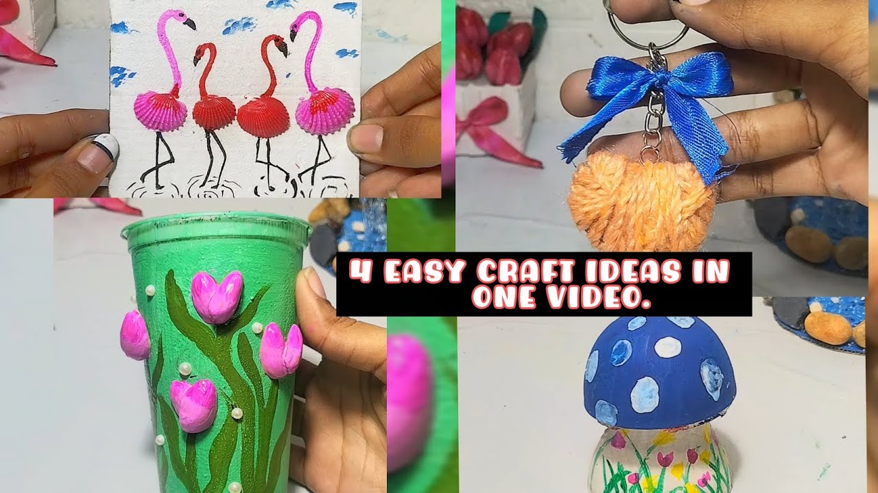 DIY FOUR EASY CRAFT IDEAS IN ONE VIDEO 💞maniarts01