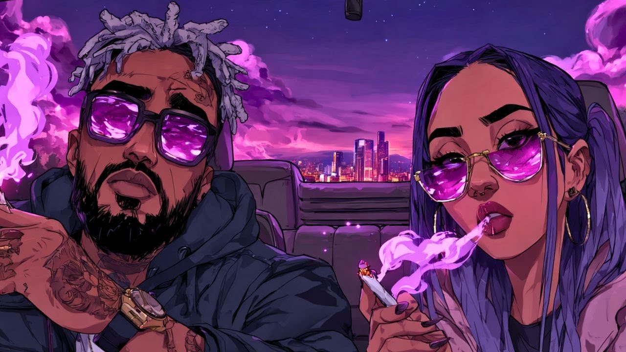 Purple Lens Night Drive Playlist — West Coast Haze | Chill Rap • Bluesy Hip-Hop