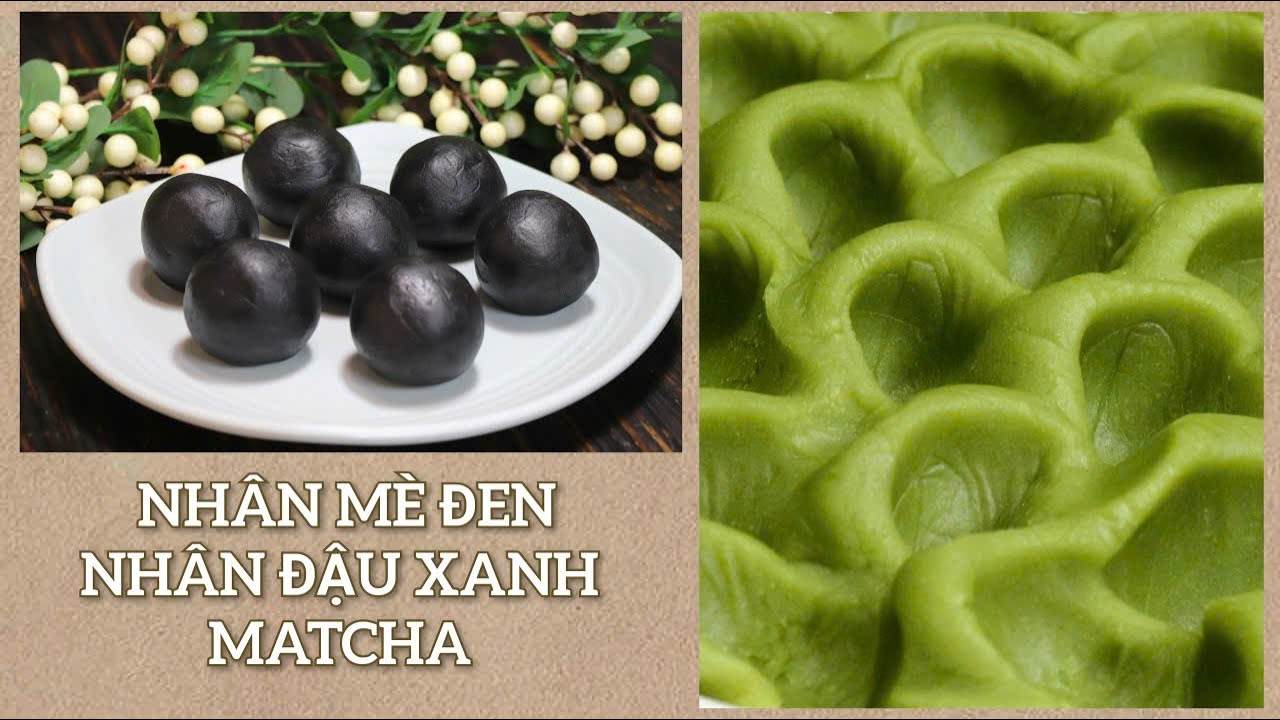 Nhân Mè Đen - Nhân Đậu Xanh Matcha Cho Bánh Trung Thu Nướng - 芝麻餡綠 - 豆綠茶餡