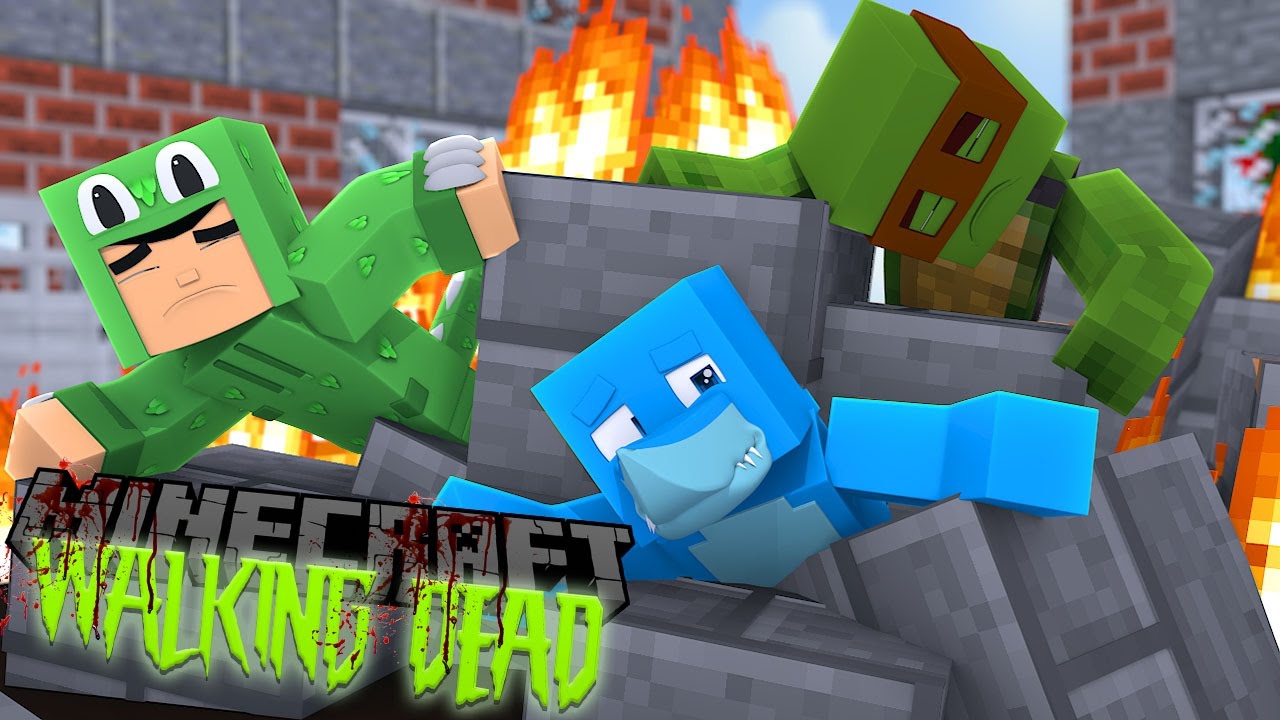 Minecraft THE WALKING DEAD - PROJECT LITTLE LIZARD AND TINY TURTLE GETS EXTERMINATED !!!