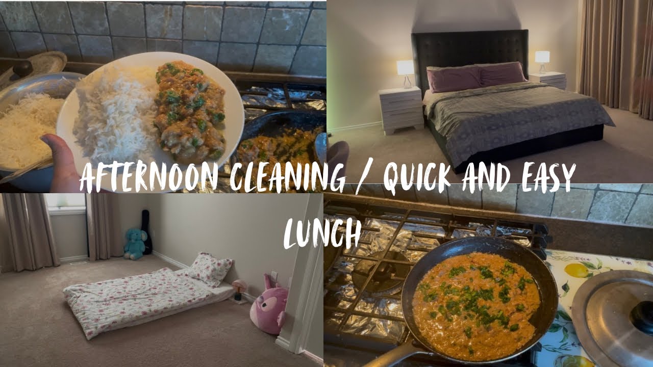 Afternoon 12-4pm Vlog 🎬/ Rooms cleaning 🧹/ making quick lunch 🍽️