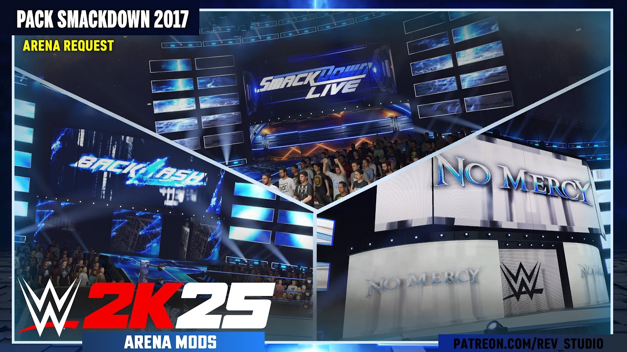 WWE 2K25 : PACK SMACKDOWN 2017 STAGE - ARENA MODS