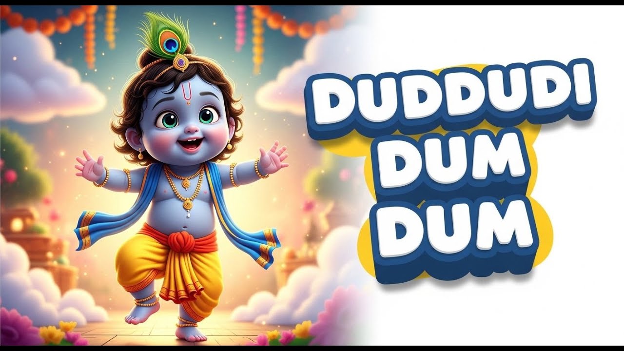 🎵 Dudi Dudi Dum Dum | Happy Krishna Dance Song for Kids 🦚💃