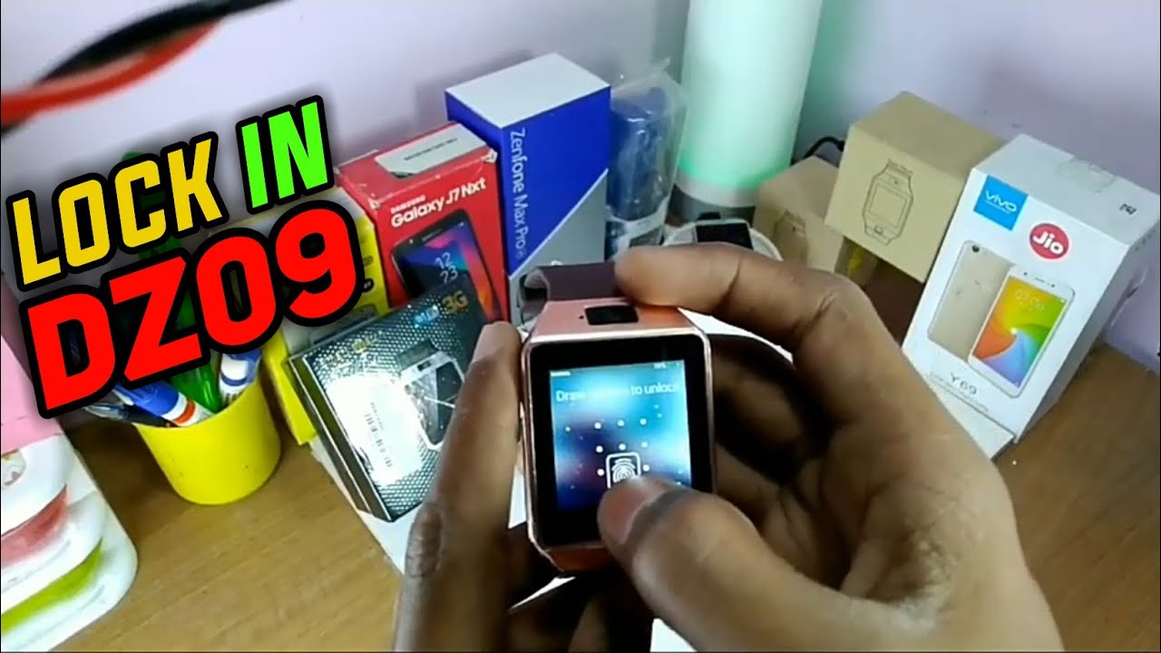 How to use screen lock in fake dz09 Smartwatch|| pattern lock in dz09 Smartwatch