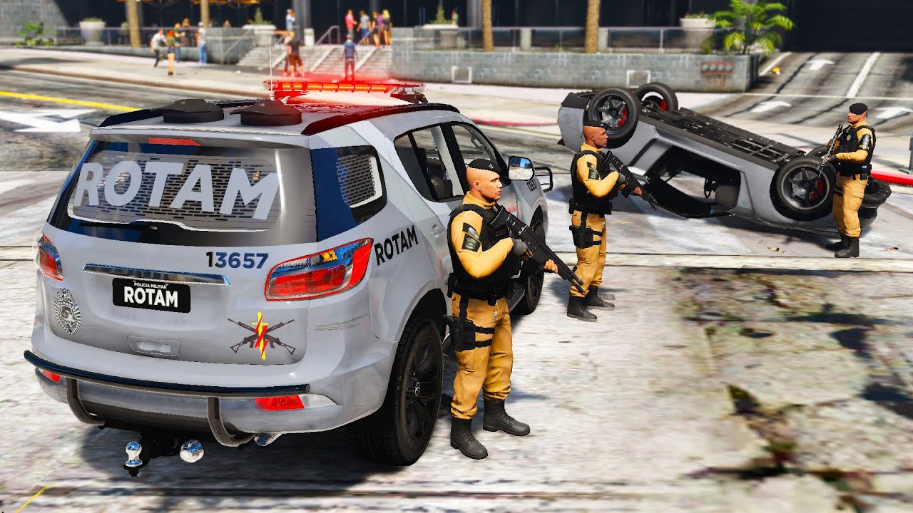 ROUBO A CARRO FORTE + TROCA DE TIROS | ROTAM PMPR | GTA 5 POLICIAL