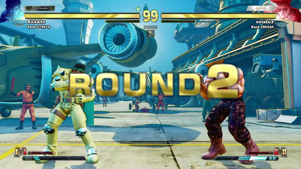 Ryu vs Guile Street Fighter V casual match