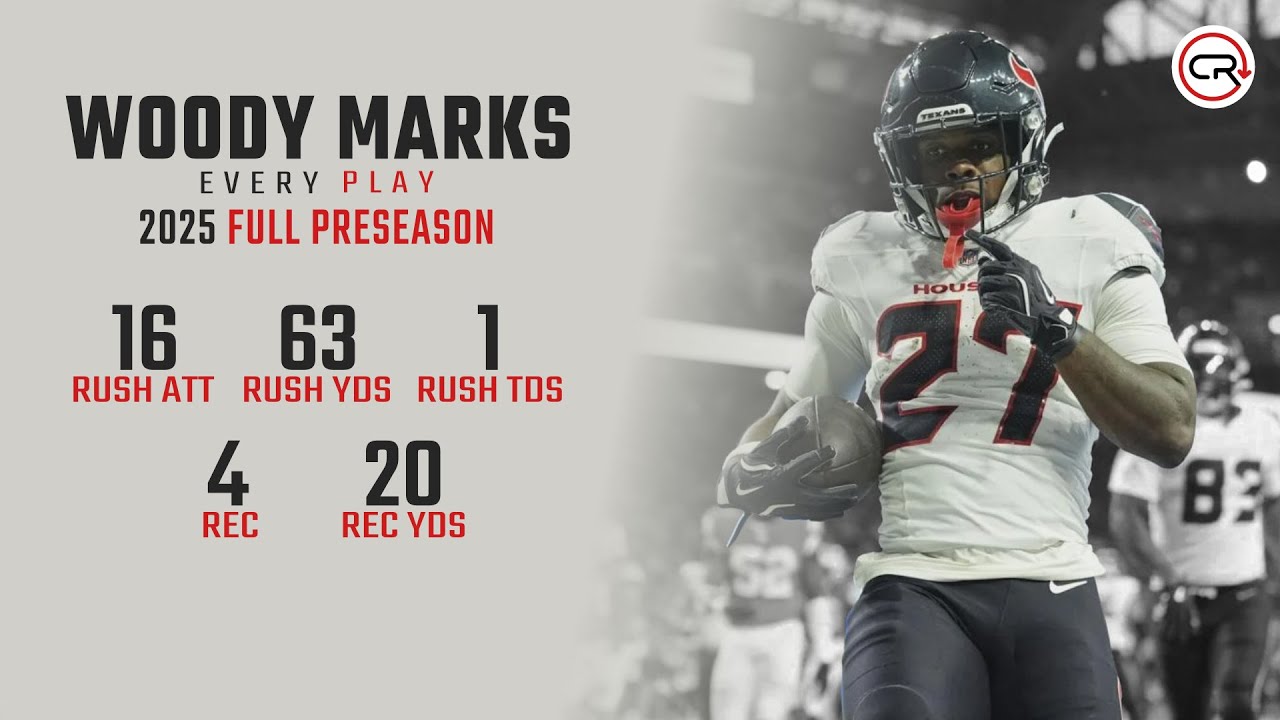 Woody Marks 2025 Preseason Highlights | Every Run, Target, and Catch