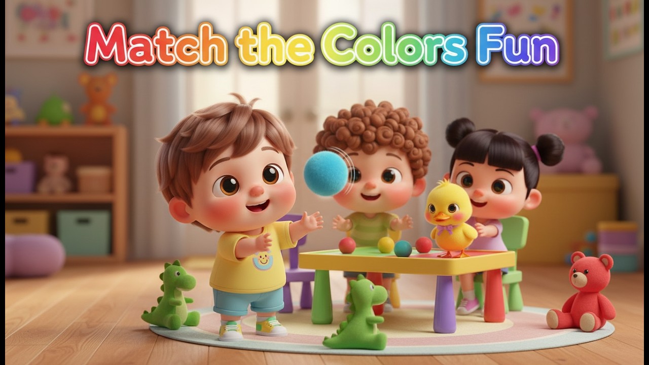 Match the Colors Fun – Nursery Rhyme, Toddler Learning, Color Recognition, and Playful Activities