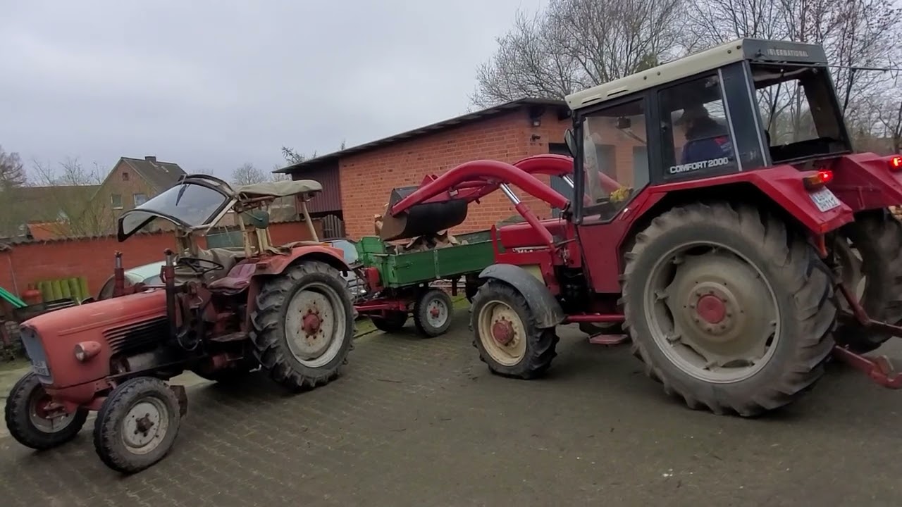 Güldner G40 und IHC 745 AS - Brennholz abholen #tractor