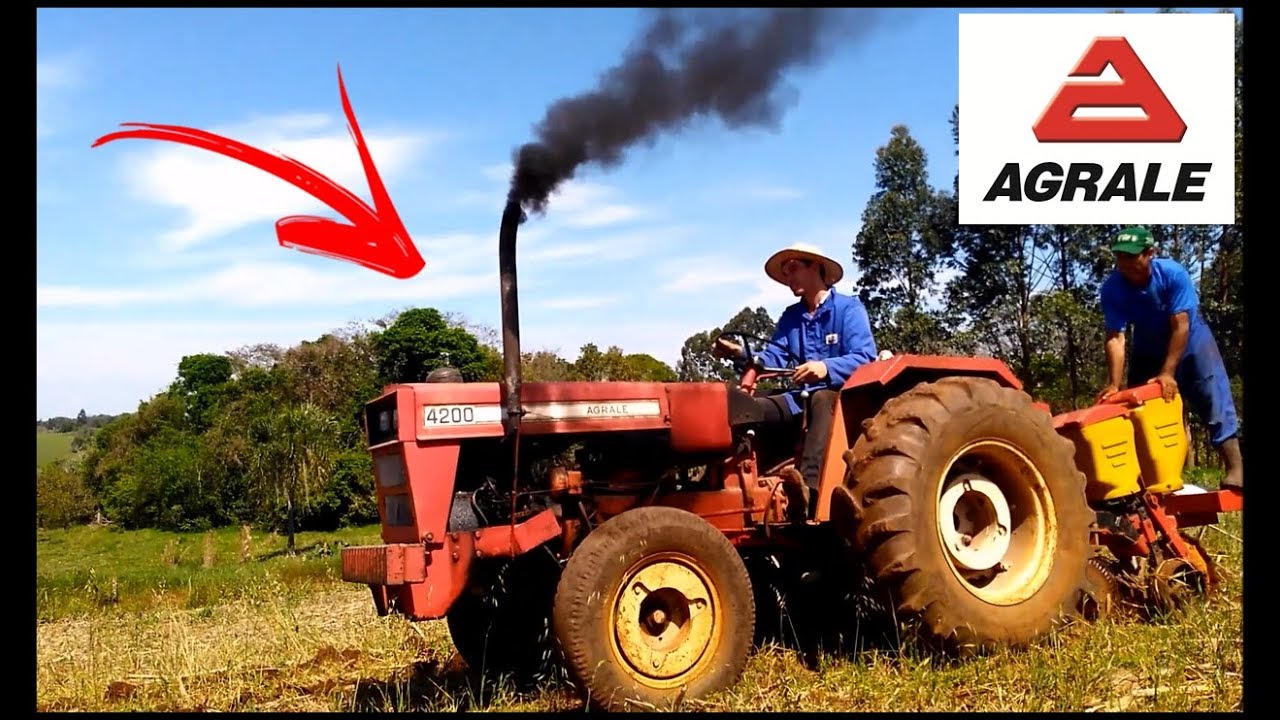 Trator Agrale 4200 com a Plantadeira Fitarelli, Será que ronca kkkk