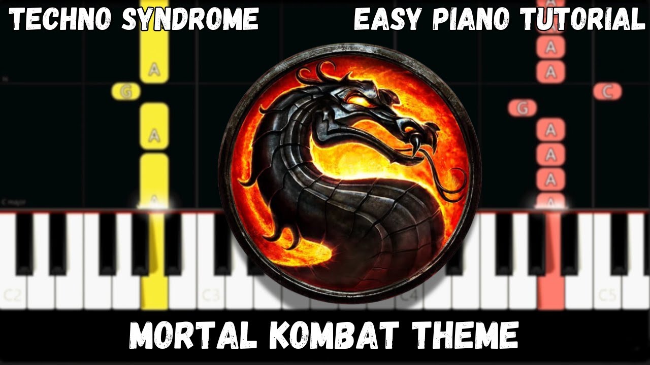 Techno Syndrome - Mortal Kombat Theme (Easy Piano Tutorial)