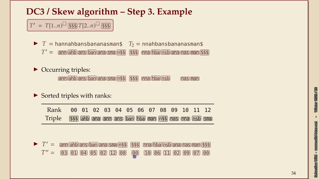 Effiziente Algorithmen (Winter 2025-26) 13-8 Linear-time suffix sorting part 2