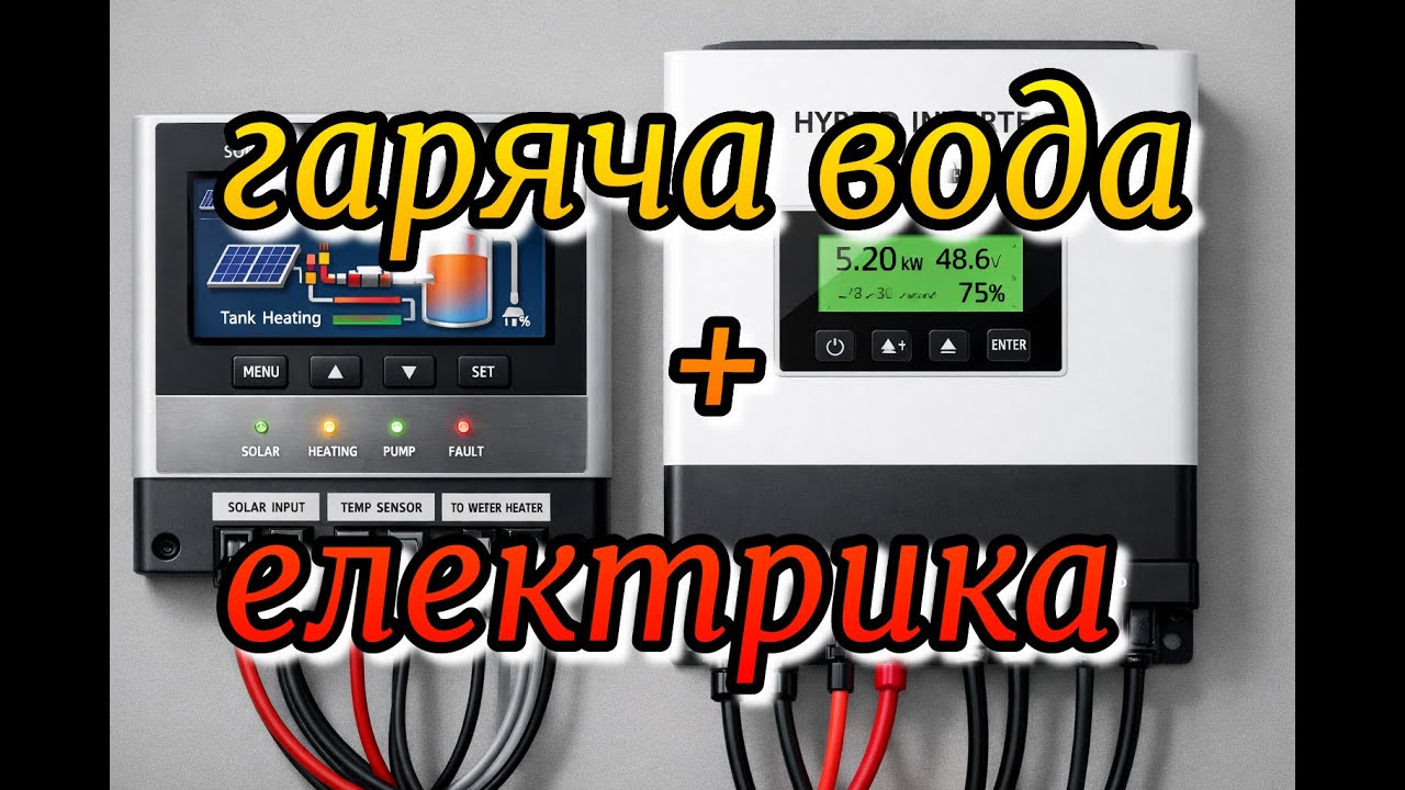 Контролер для нагріву води  з інвертором для електрики, як підключити до тена, бойлера. Від сонця.