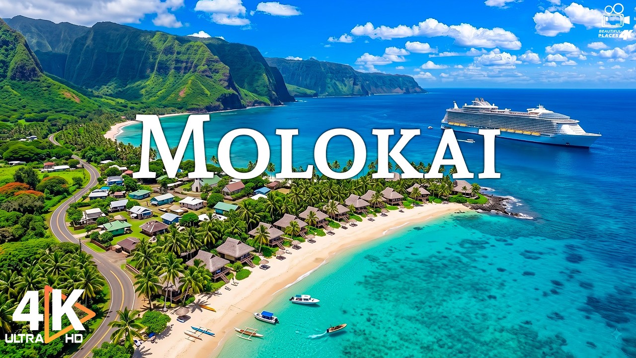 FLYING OVER MOLOKAI 4K 🌊 Discover Remote Cliffs, Wild Beaches & Untouched Hawaiian Beauty | VIDEO 4K
