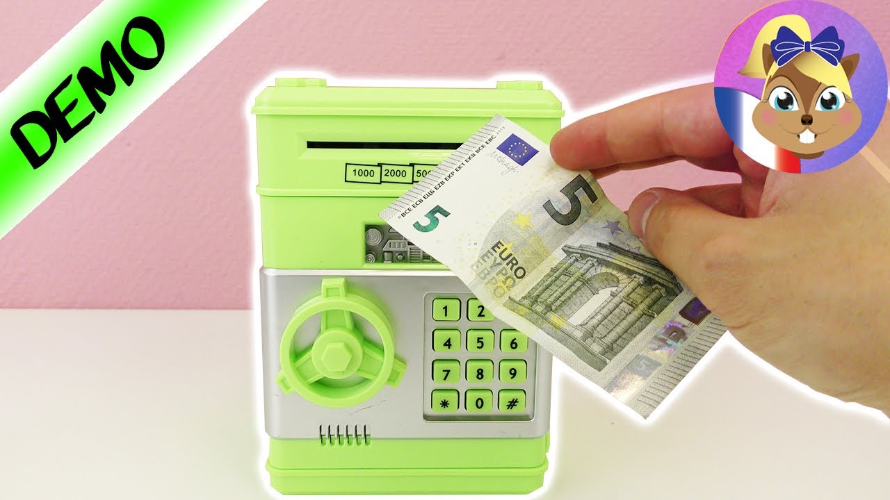 Coffre-fort avec mot de passe! Cacher des Billets & des Pièces dans un coffre-fort!