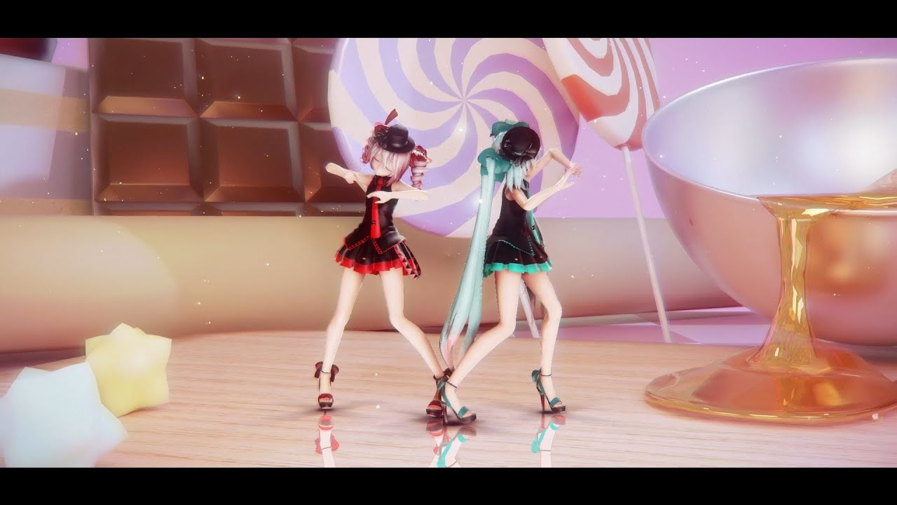 【MMD】キャンディークッキーチョコレート feat. 初音ミク・重音テトSV【1080p】TDA Cute Girls Miku ,Teto さん