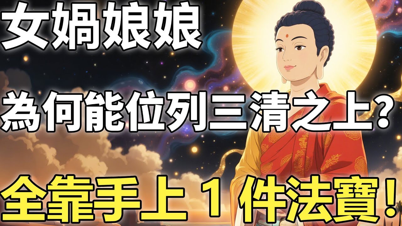 女媧娘娘為何能位列三清之上？只因她手握一件法寶，太上老君的太極圖見了都要退讓。【佛學|神話傳說|故事|女媧|彌勒】