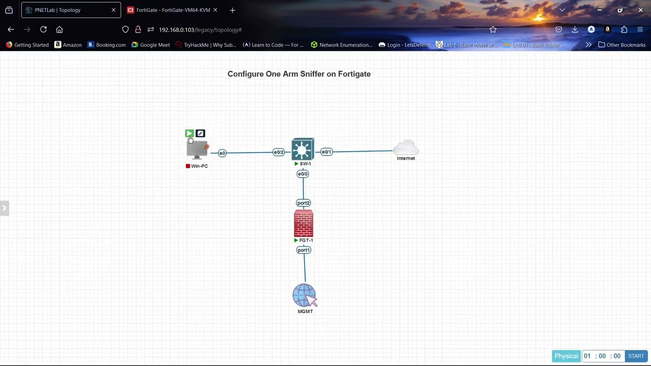 One Arm Sniffer on Fortigate Firewall