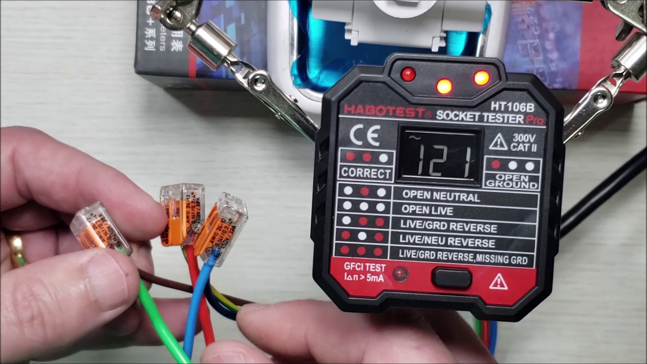 Testador de tomadas Habotest HT106B