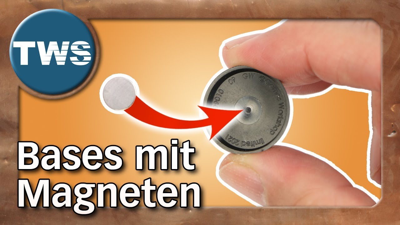 Miniaturen-Bases blitzschnell magnetisieren / Magnete aufkleben (Tabletop-Tutorial, Heißkleber, TWS)