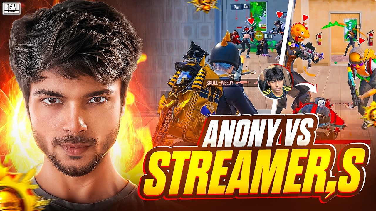 Я играл как Anony Gaming 💀 24 часа❕| Anony Gaming против стримеров 🔥| BGMI - PUBG Mobile лучшие м...