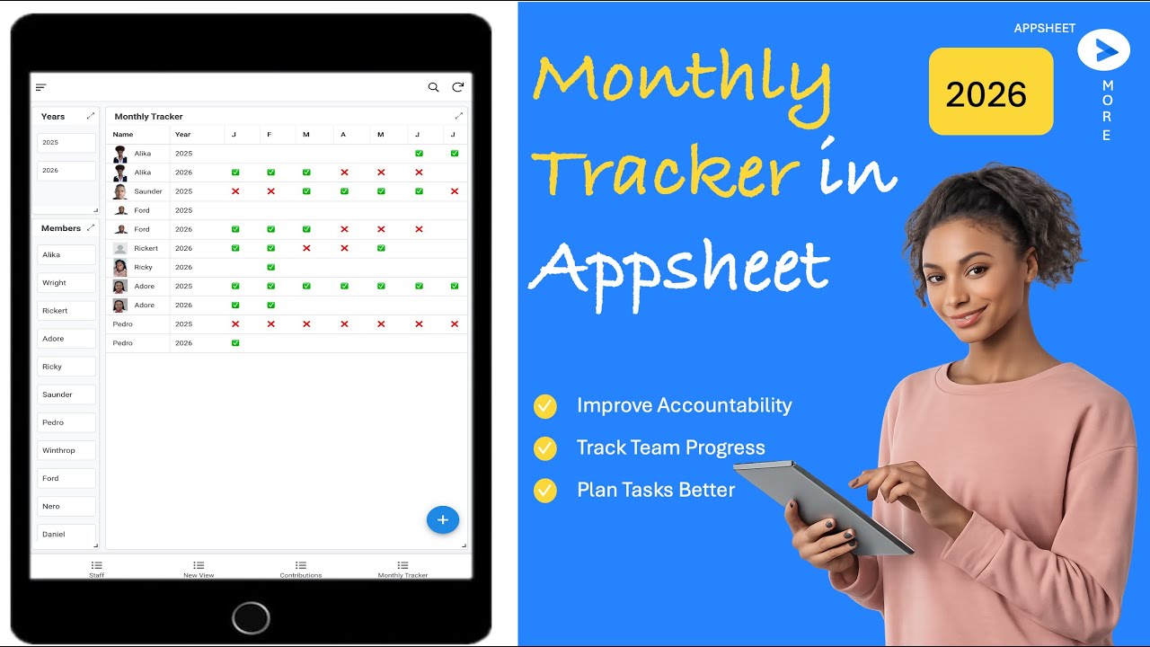 Build a Smart Monthly Tracker in AppSheet 📅 | Track Progress Like a Pro