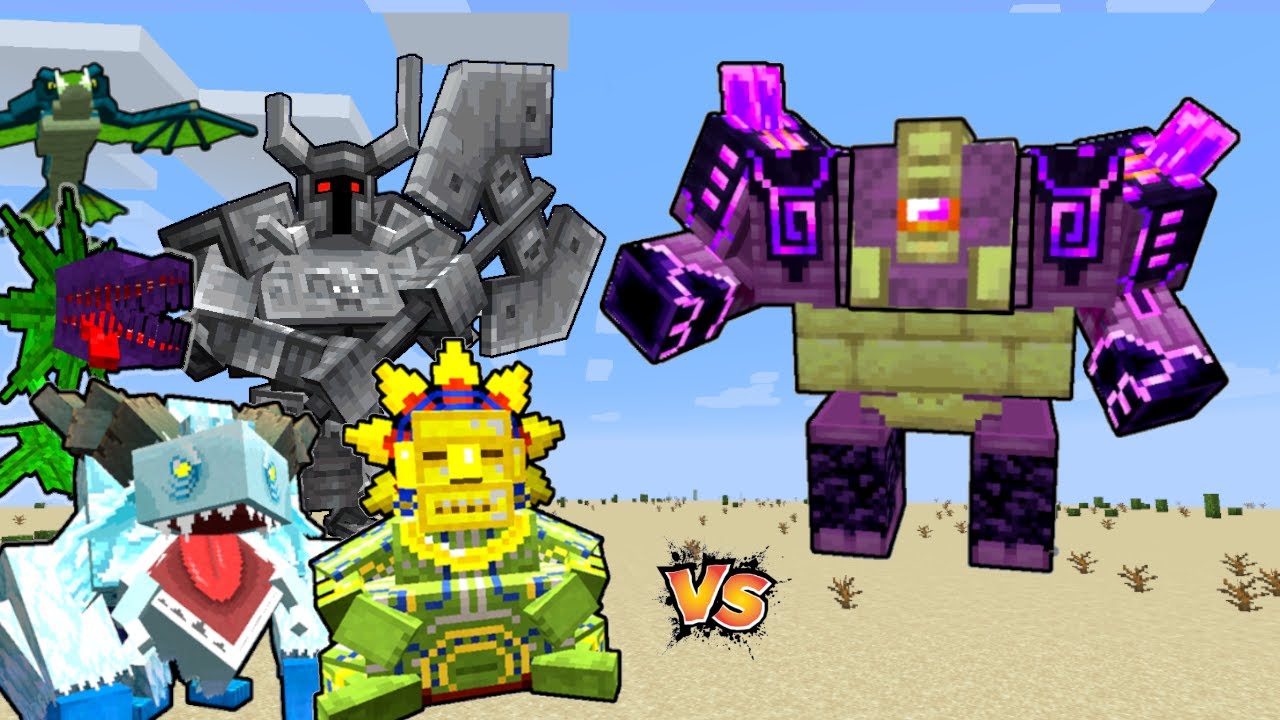 Ender Guardian Vs Mowzie's Mobs Monsters in Minecraft