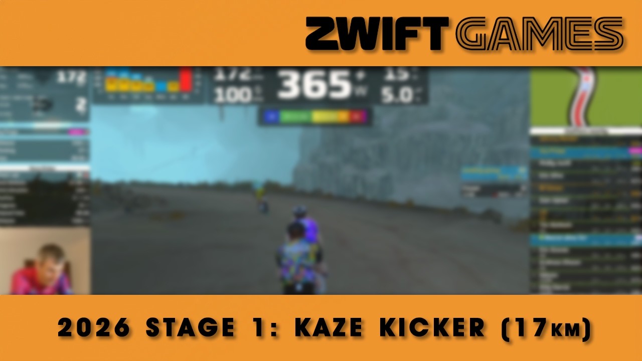 Zwift Games 2026 Stage 1: Kaze Kicker (Cat B ~500 ZRS)