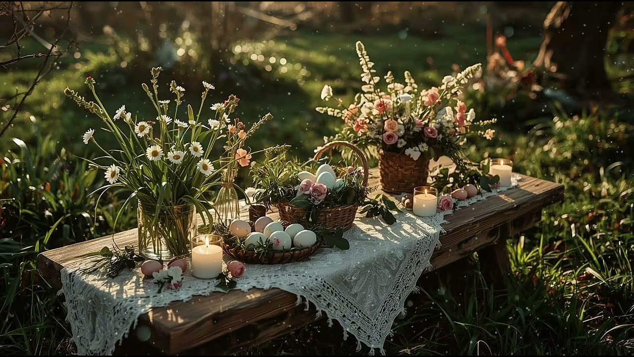 Ostara Ambience 🌸 Spring Equinox Altar at Sunrise | 3 Hour Witch Music