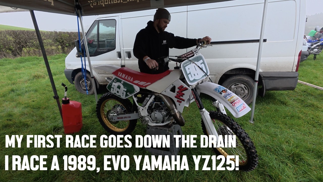 My First Race Ends Up With Fuel EVERYWHERE! - Retro 1989 Yamaha YZ125
