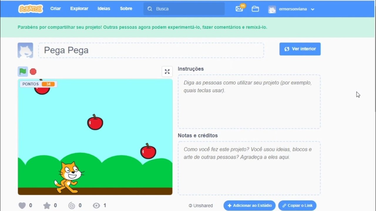 Como criar um jogo no scratch