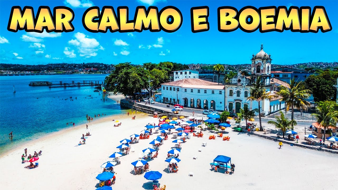 Vista Aérea Deslumbrante da Praia da Ribeira - Salvador | Da Igreja da Penha ao Estaleiro no Bomfim