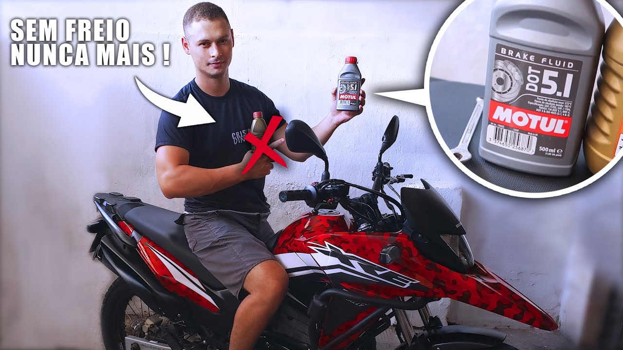 COMO TROCAR FLUIDO DE FREIO DA XRE 300 - MOTUL 5.1 TOP PRA GRAU
