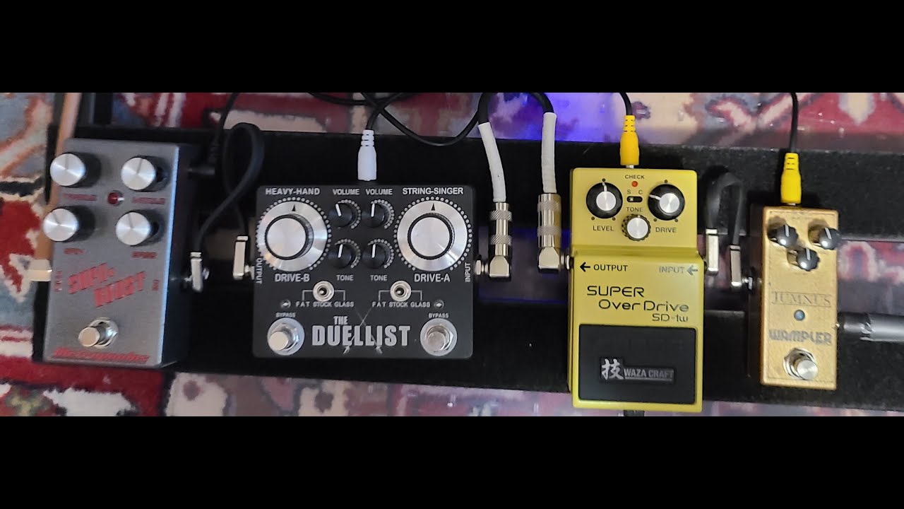 Boost and OD Shootout for Marshall amps!  Wampler Tumnus, Boss SD-1W, Duellist and Metro Supa-Boost!