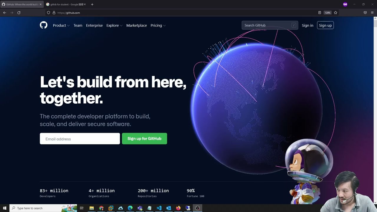Create GitHub Account and apply for GitHub for student
