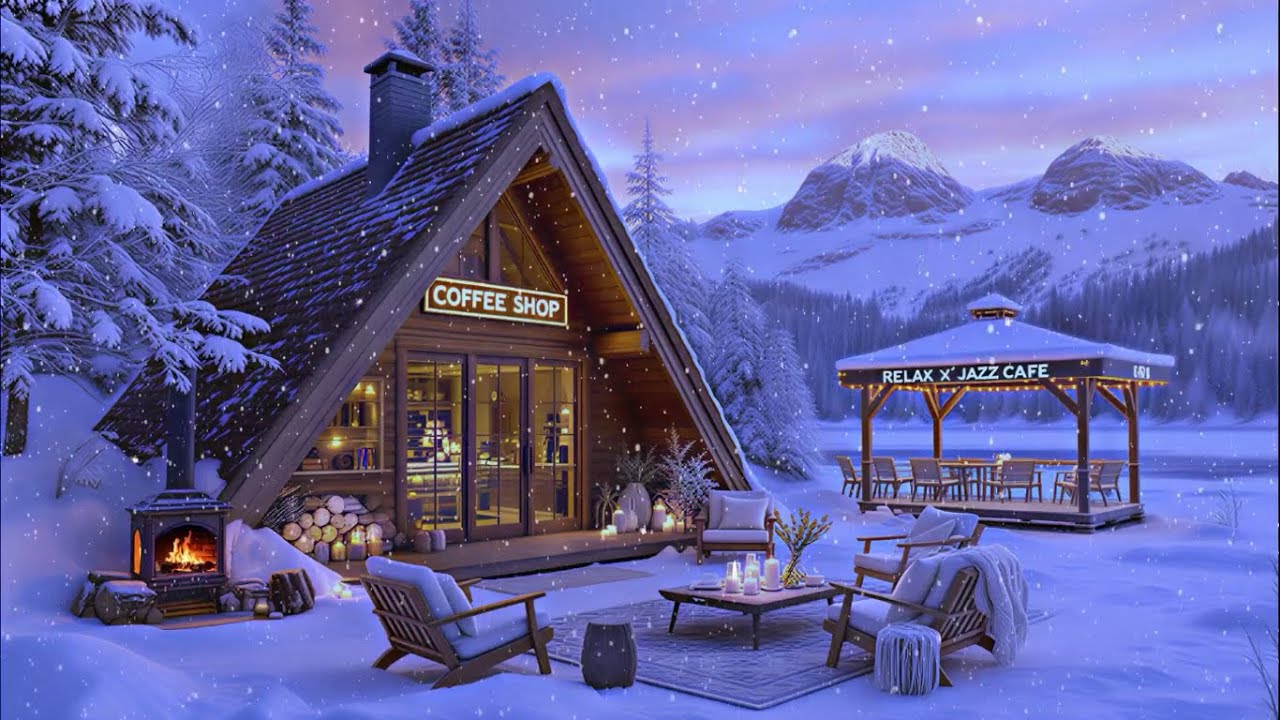 Smooth Bossa Nova Jazz in Coffee Shop Fireplace Ambience for Work 5