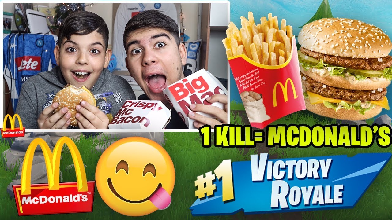 MANGIO 🍟McDONALD'S per OGNI KILL di MIO FRATELLO su FORTNITE!!