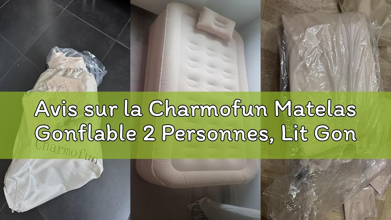 Avis sur la Charmofun Matelas Gonflable 2 Personnes, Lit Gonflable Portable et Étanche, Matelas Pneu