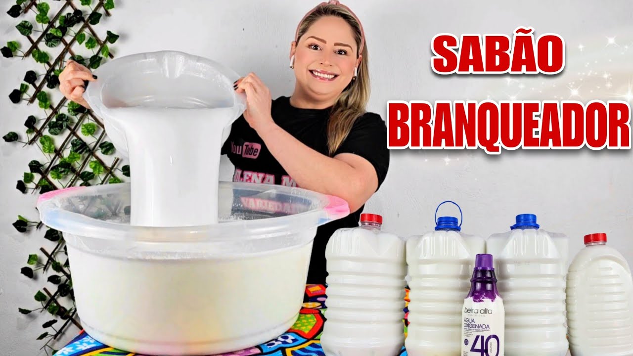 O SEGREDO DO SABÃO TIRA MANCHAS - SABÃO DE COCO COM ÁGUA OXIGENADA 😱 SABÃO LÍQUIDO BRANQUEADOR 😱
