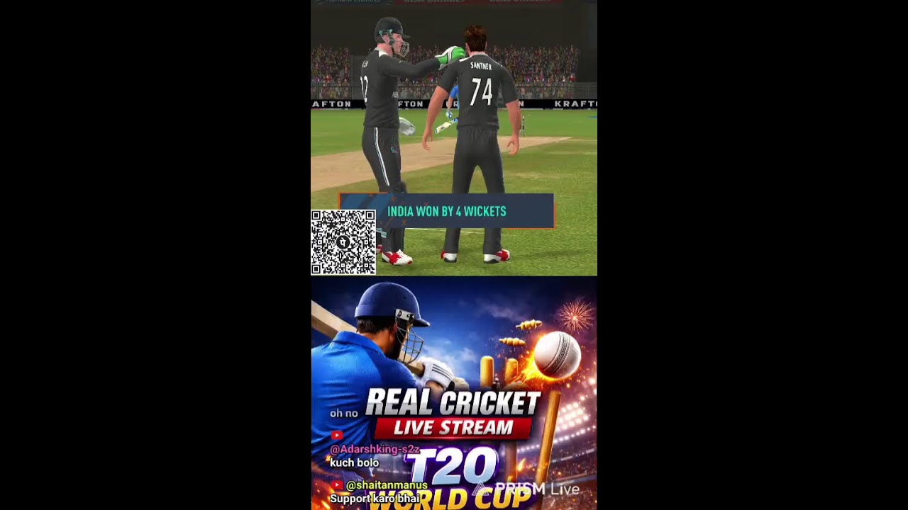India vs New Zealand T20 🏏 | Real Cricket Live Gameplay #shortslive #t20final #shortsfeed