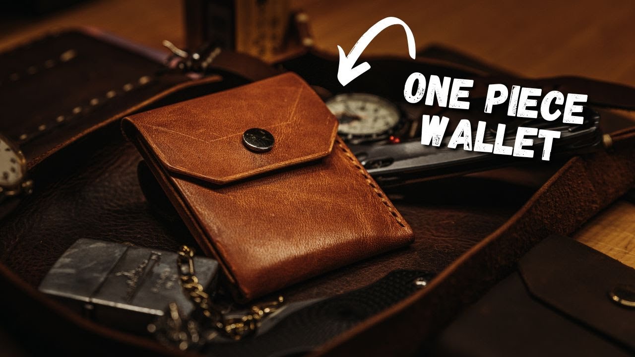 Making A HANDMADE One Piece Leather Wallet - Leathercraft ASMR