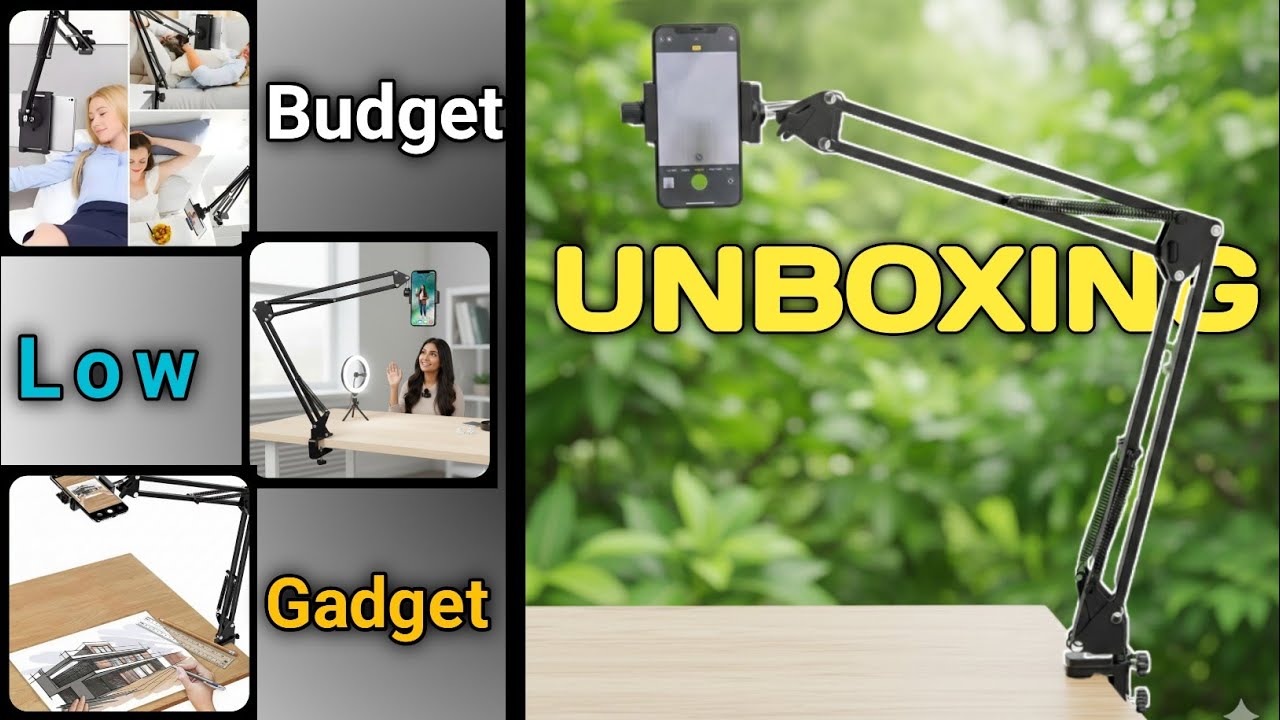 Overhead Desk Clamp Mobile Holder Stand for YouTube, Online Classes & Artwork Tripod Clamp 