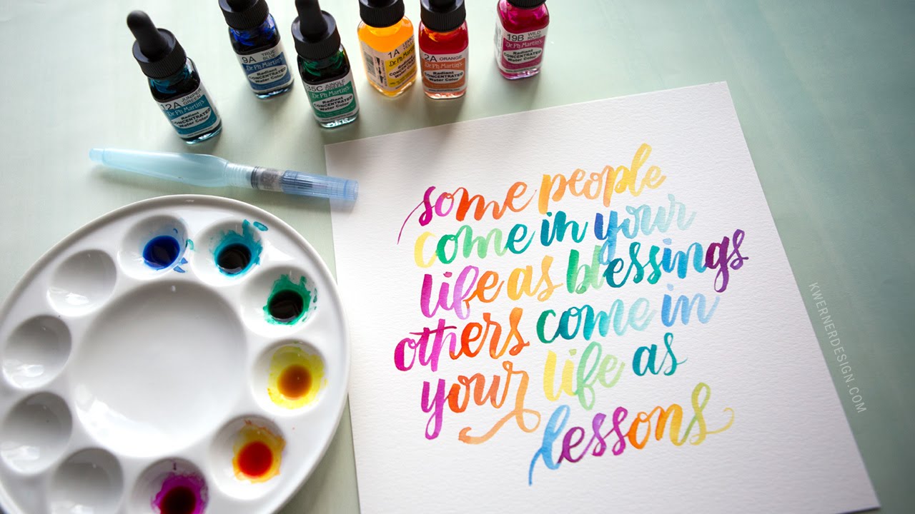 Watercolor Lettering with Dr. Ph. Martin's Radiant Concentrated Water Color