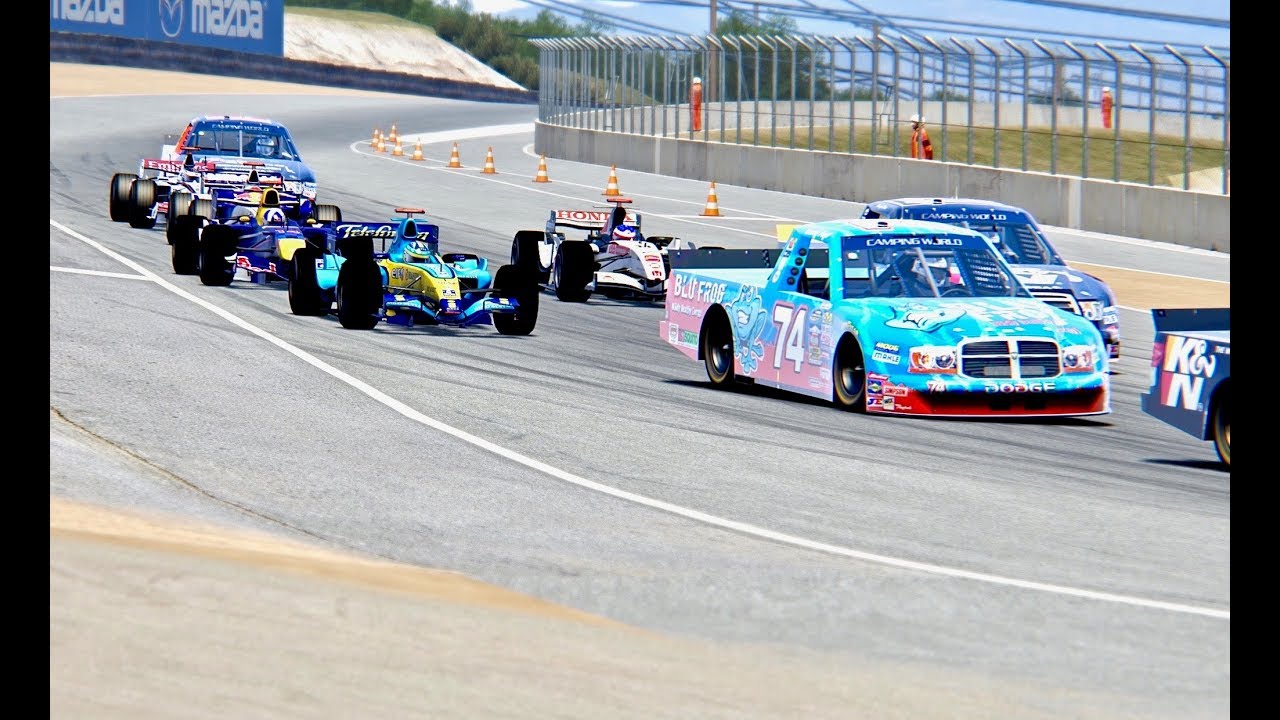 F1 2006 Cars vs Nascar Truck Series- Laguna Seca