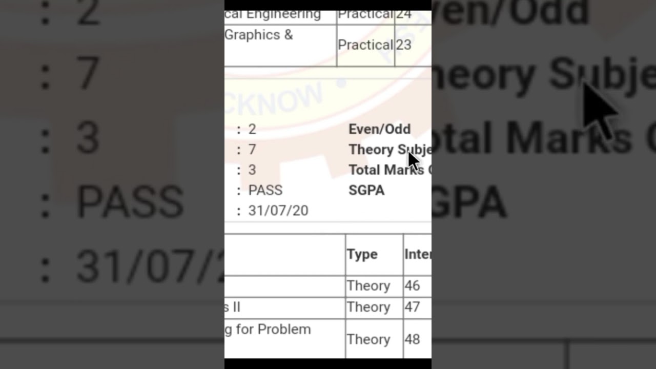 aktu sgpa | aktu exam aktu results aktu back clear #shorts #short