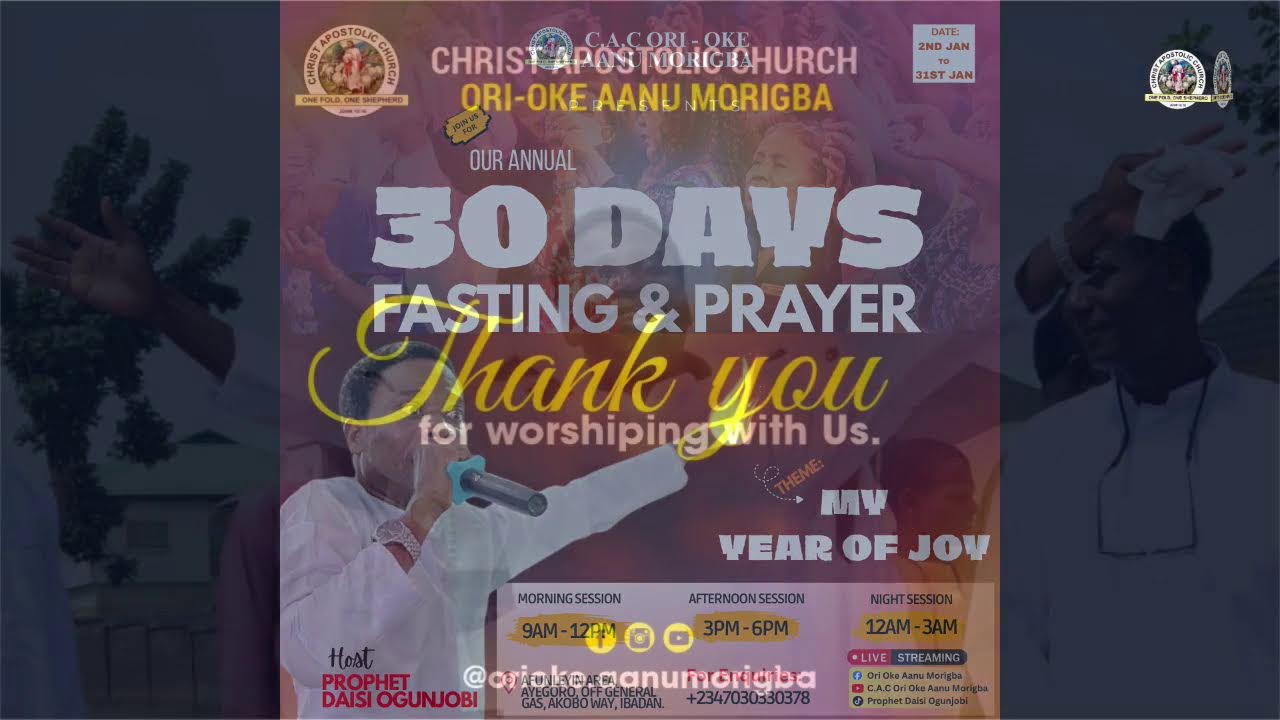 TUESDAY INTERDENOMINATIONAL PRAYER MEETING // 20TH JAN; 2026.