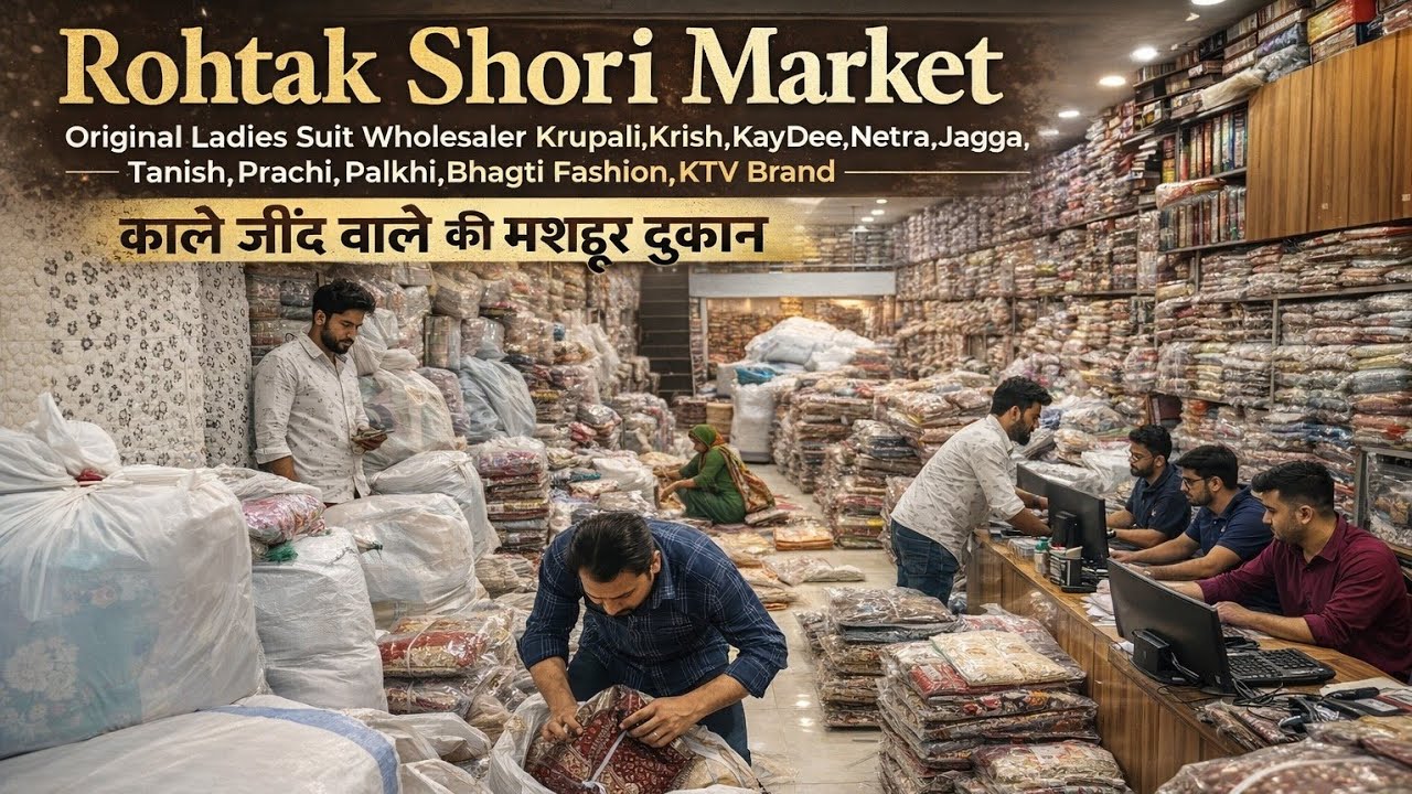 रोहतक शौरी मार्किट।Original सूट होलसेलर। काले जींद वाले की मशहूर दुकान।Branded सूटों के असली होलसेलर