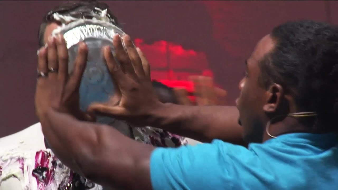 Xavier Woods pies Greg Miller in the face: WWE x IGN eSports Showdown