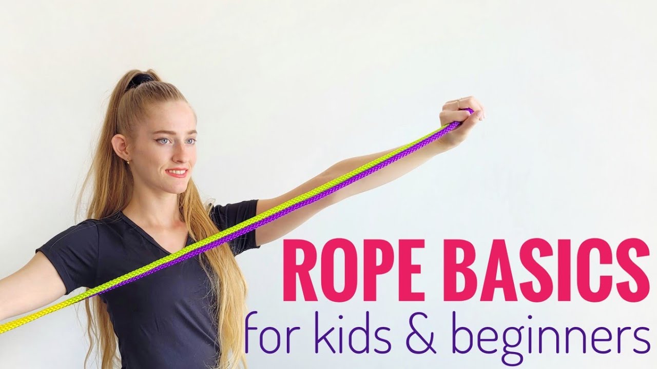 ROPE Basic handling - Easy Rhythmic gymnastics HOME exercises with a rope for kids & beginners